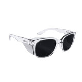 Order In - Bolle STK41N21A STKS 410 Safety Glasses -  Microfiber Pouch Included - Crystal Frame - Anti-Scratch/Anti-Fog - Platinum  Coating - Smoke Lens