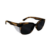 Order In - Bolle STK41N22A STKS 410 Safety Glasses - Microfiber Pouch Included - Brown Tortoise Frame - Anti-Scratch/Anti-Fog - Platinum Coating - Smoke Lens