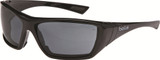 Order In - Bolle Hustler 1662602 Safety Glasses - Wrap-Around - Nylon/Eva Frame - Gloss Black Frame - Anti-Scratch/Anti-Fog - Platinum Coating - Smoke Lens
