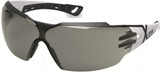 Order In - uvex pheos cx2 9198-200 Safety Glasses - Black/White Frame - Supravision Excellence Coating - Anti-Scratch/Anti-Fog - Chemical Resistant - Grey 14% VLT Lens