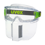 Order In - uvex ultravision 9301-382 Safety Goggles - With Mouthguard Visor - Vented -Transparent Frame - Anti-Fog Coating - Clear Len