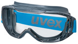 Order In - uvex megasonic 9320-266 Safety Goggles- Anthracite Frame - UV400 - Textile Strap  - Chemical Resistant - Anti-Scratch/Anti-Fog Coating -  Clear Lens