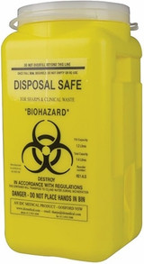 Order In - BRADY Sharps Container - 1.4L Yellow Plastic