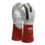 Order In - PROSAFE Weldtec 25TIG/GOAT-P Welding Gloves - Goatskin Palm - Gauntlet - Red/Black/White - L