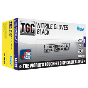 TGC Black Nitrile Disposable Gloves Large - 160003