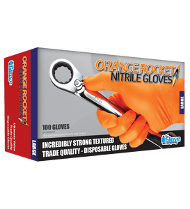The Glove Company Orange Rocket Nitrile Dipsoable Gloves Medium - 130032