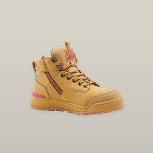 Hard Yakka 3056 Womens Safety Boot Zip Wheat