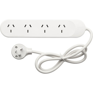 Arlec POWERBOARD 1.8m WHITE 6 Outlets Surge Protected,Indicator light*Aust Brand 