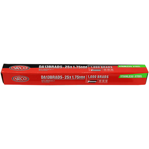 Order In - Airco DA13 Brads 1.75x25mm Stainless Steel Box1000 Order In - Airco DA13 Brads 1.75x25mm Stainless Steel Box1000