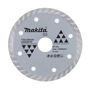 Makita 105mm X 20/16 Diamond Blade Turbo Rim - Long Life - A-84040