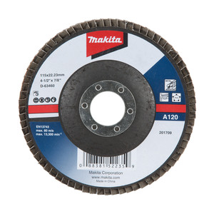 Makita 115mm ECONOMY FLAP DISC 120# ALUM. OXIDE - D-63460