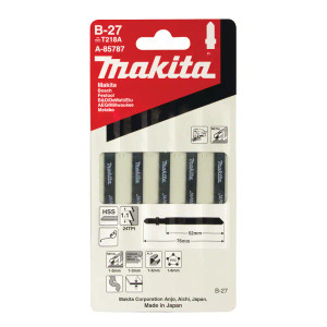 Makita Jigsaw Blade HSS Bayonet 76mm 24TPI 5 Pack - A-85787