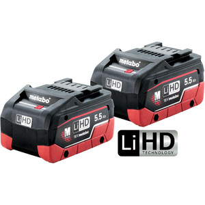 Metabo 18V 5.5Ah LiHD Battery Twin Pack - 5.5LiHDTP