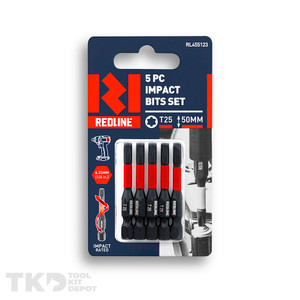 Redline Impact Bit Hex T25 50mm 5 Piece - RL455123