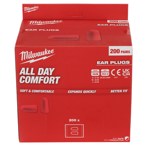 Special Order - Milwaukee Earplugs Tapered Uncorded 200 Pack - 48733007