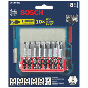Bosch Screwdriver Impact Bit Set Torx Variety 50mm 8 Piece - 2610069837