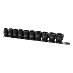 Kincrome Impact Socket Rail 10 Piece 3/8" Drive - Metric - K2091