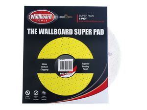 Wallboard Plaster Sanding Discs 225mm 220 Grit Velcro 5 Piece - SP-220-5