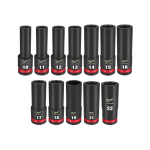 Milwaukee SHOCKWAVE™ Impact Socket 6-Point Deep 1/2" 12 Piece Metric Set - 49667054