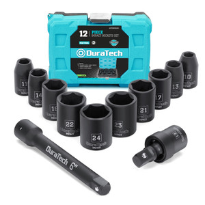 DuraTech  Metric  Impact Sockets Set 12 Piece 1/2 " Drive - DTIMSS12M
