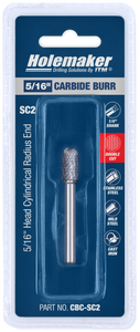 ITM Holemaker Carbide Burr Cylindrical Radius End 5/16" X 3/4" Head 1/4" Shank - CBC-SC2
