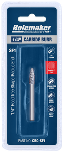 ITM Holemaker Carbide Burr Tree Shape Radius 1/4" X 3/4" Head 1/4" Shank - CBC-SF1