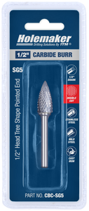 ITM Holemaker Carbide Burr Tree Shape Pointed 1/2" X 1" Head 1/4" Shank - CBC-SG5