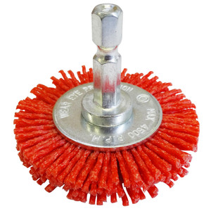 Josco Brush Wheel 50 80G 6.3 Hex Spindle Red Abrasive Nylon - JAW50R