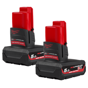 Milwaukee M12™ REDLITHIUM™ HIGH OUTPUT™ 5.0Ah Battery Twin Pack - M12HB52