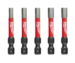 Milwaukee Shockwave Power Hex Starter Kit – 1 x 4mm 50mm 2 x 5mm 50mm 2 x 6mm 50mm - 48324695