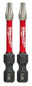 Milwaukee SHOCKWAVE™ Torx T20 Power Bit 50mm (2") 2 Pack - 48324984