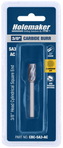 Order In - ITM Holemaker Carbide Burr Cylindrical Square End 3/8" X 3/4" Head 1/4" Shank AC - CBC-SA3-AC