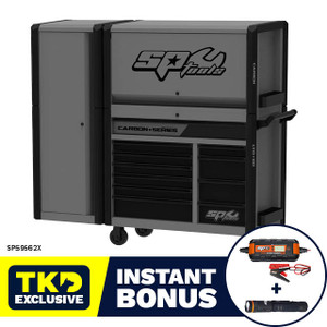 Sp Tools Toolkit Metric/SAE With 42 Series R/C Hutch & Locker 12 Drawer Grey Carbon Foamed 278 Piece - SP59562X