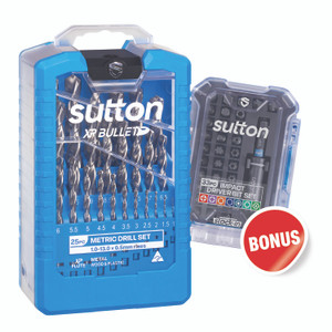 Sutton XP Bullet Drill Bit 25pce Metric plus Bonus 33pce Impact Driver Bit Set