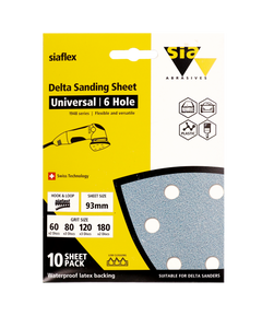 Sia Abrasives 1948 Universal Delta Mixed Pack 93MM P60/80/120/180 - F03E02DE12