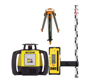 Leica Rugby 610 Laser Level With Rod-Eye 120 Receiver (Alkaline) Flat Tripod & Staff 5 Meter - LG6011150KIT