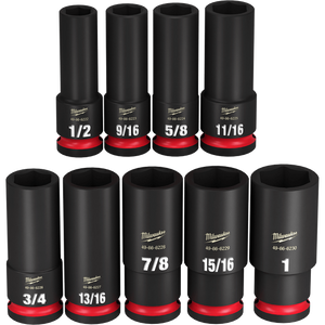 Order In - Milwaukee SHOCKWAVE™ SAE Deep 6 Point Impact Socket Rail Set 1/2" Drive 9 Piece - 49667022