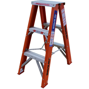 Order In - INDALEX FG 150KG Double Sided Step Ladder 0.9M - TRDSF3D
