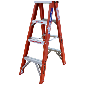 Order In - INDALEX FG 150KG Double Sided Step Ladder 1.2M - TRDSF4D