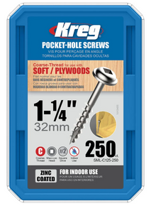 Order In - KREG Decking Screws Coarse Stainless Steel 50 MM 250 Piece - KR-SMLC125-250