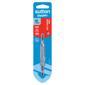 Order In - Sutton Snappy Hinge Install Quick-Change Self-Centre Drill Bit 1/8" 1/4 Hex - D525H0318