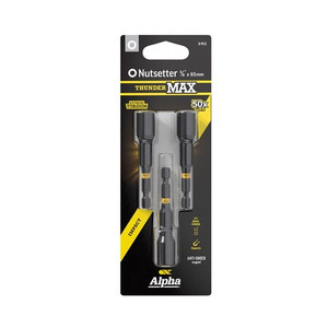 Order In - Alpha NS ThunderMax Impact Magnetic Nutsetter 3/8in x 65 MM 3 Pack - CNS3865SM-3