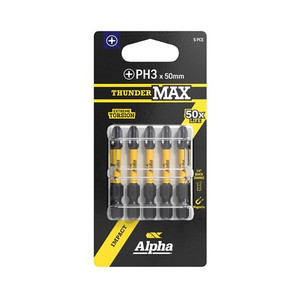 Order In - Alpha ThunderMax Impact Power Bit PH3 x 50 MM 5 Pack - CPH350SM-5