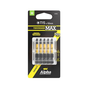Order In - Alpha ThunderMax  Impact Power Bit  TX15 x 50mm 5 Pack - CTX1550SM-5