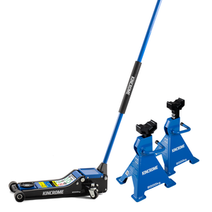 Kincrome Hydraulic Garage Jack Super Low Profile With Ratchet Jack Stands Bundle 2000 KG - P12105
