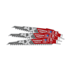 Order In - Milwaukee SAWZALL™ The AX™ With Carbide Teeth 150 MM 6" 5TPI Blade 3 Pack - 48475321