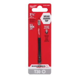 Order In - Milwaukee SHOCKWAVE™ Power Bit Torx T30 89 MM 3.5" 2 Pack - 48324289
