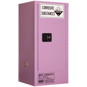 Order In - Pratt Safety Corrosive Substance Storage Cabinet: Metal - 60L - 1 Door - 2 Shelves - 5517ASPH