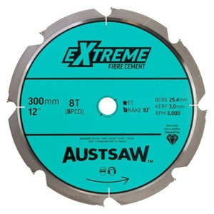Order In - Austsaw Polycrystalline Diamond Blade 25.4 MM Bore 8PCD Teeth 300 MM 12" - PCD300