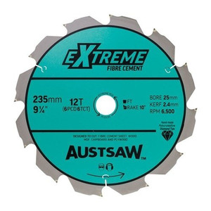 Order In - Austsaw Polycrystalline Diamond Blade 30 MM Bore 6PCD 6TCT Teeth 235 MM 9" - PCD235-30